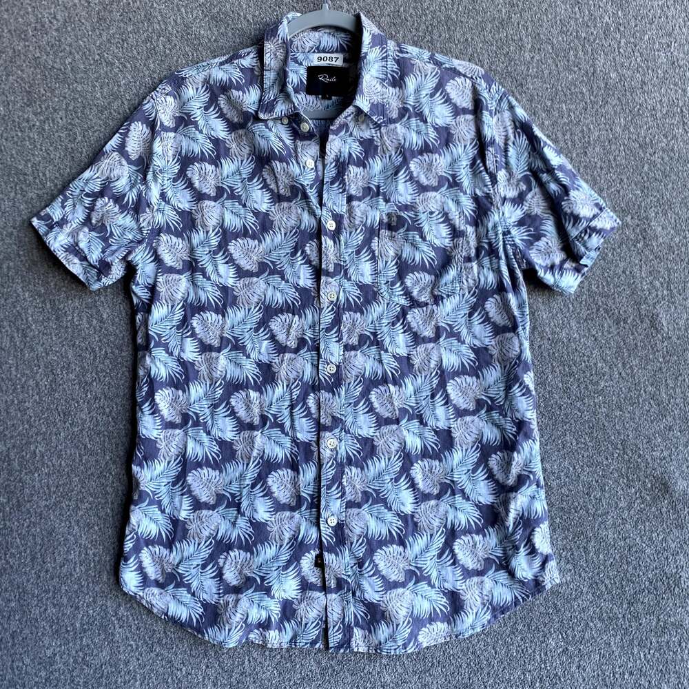 Rails Men's Size Large Linen Blend Short Sleeve Collared Button Up Carson Shirt